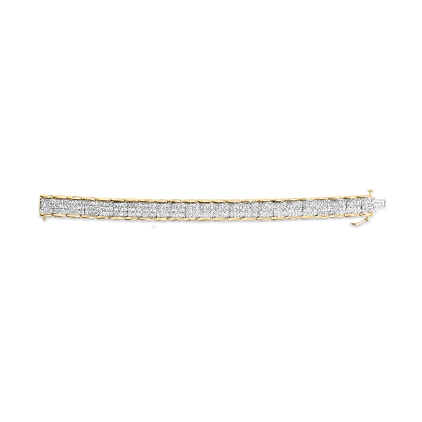 10K Yellow Gold 5.00 Cttw Round-Cut Diamond Link 7’’ Bracelet (J-K Color