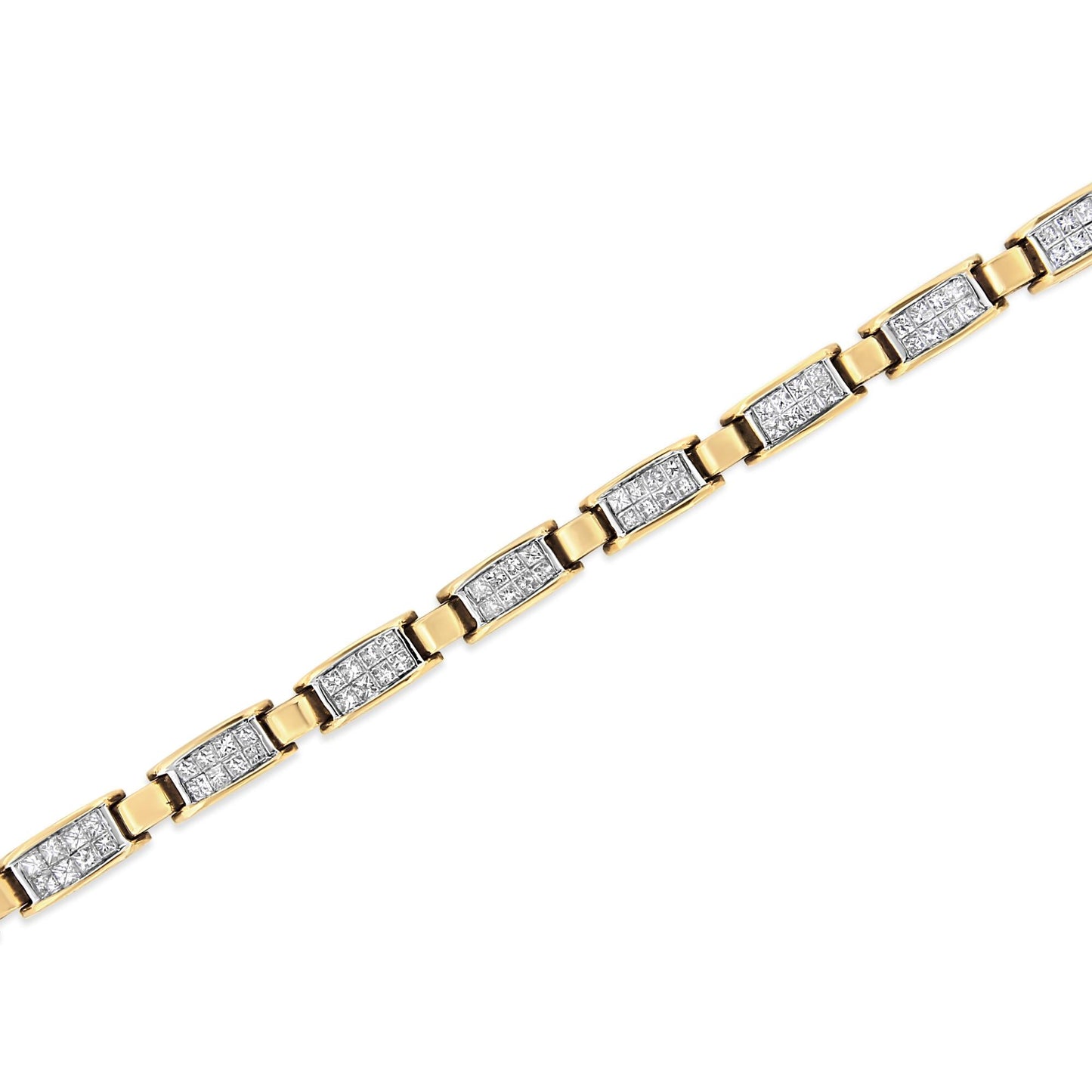 14K Yellow Gold 2 1/2 Cttw Princess-Cut Diamond Link Tennis Bracelet (H-I Color