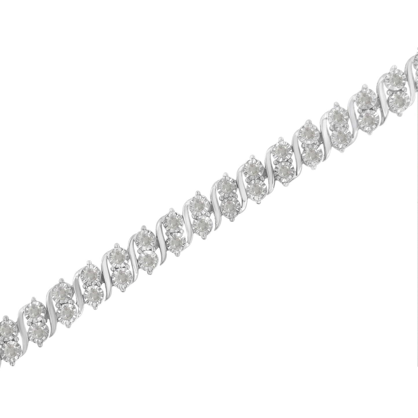 .925 Sterling Silver 2.0 Cttw Diamond S- Link Tennis Bracelet (I-J Color I3