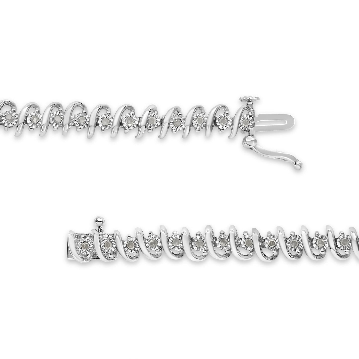 .925 Sterling Silver 1/2 Cttw Diamond S Link Tennis Bracelet (I-J Color I3