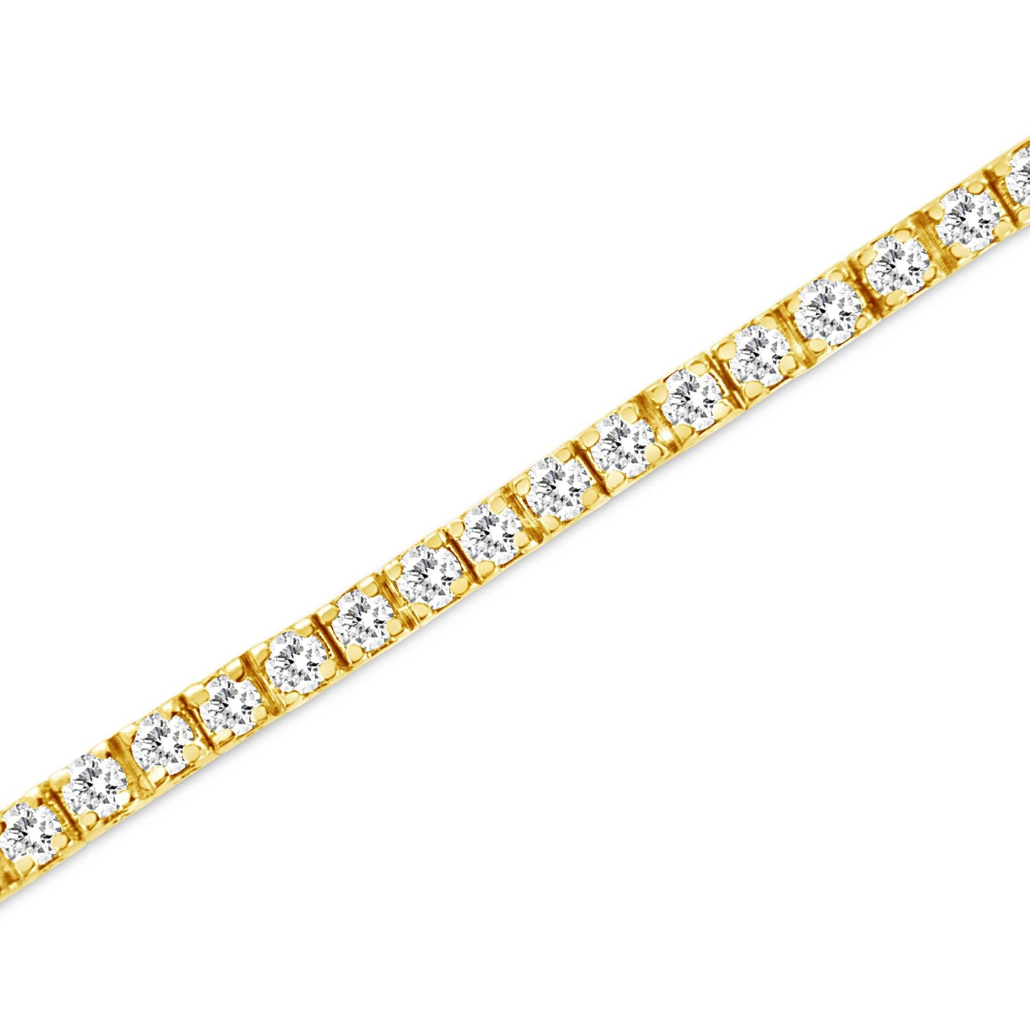 14K Yellow Gold Plated.925 Sterling Silver 2.0 Cttw Diamond Classic Link Tennis