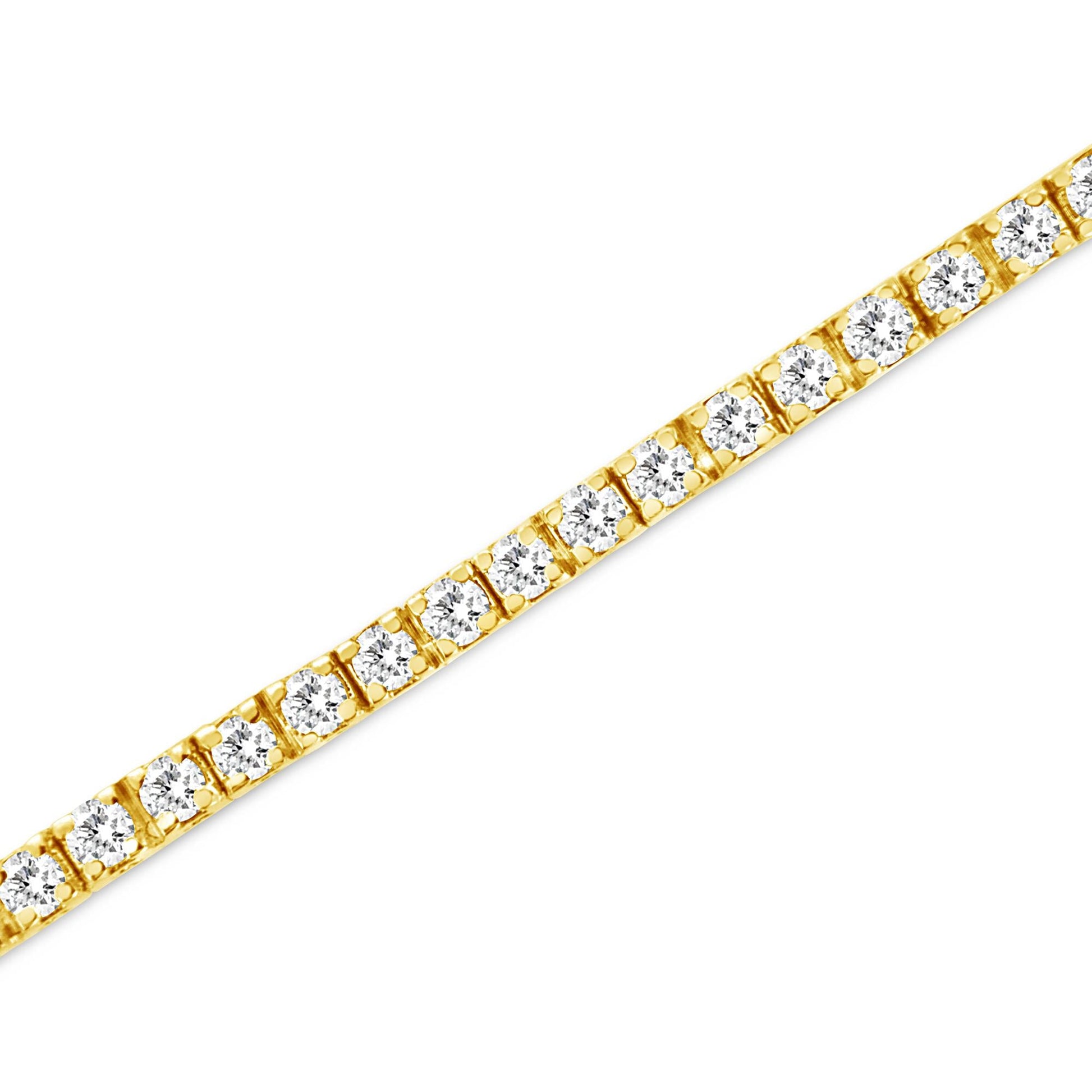 14K Yellow Gold Plated.925 Sterling Silver 2.0 Cttw Diamond Classic Link Tennis