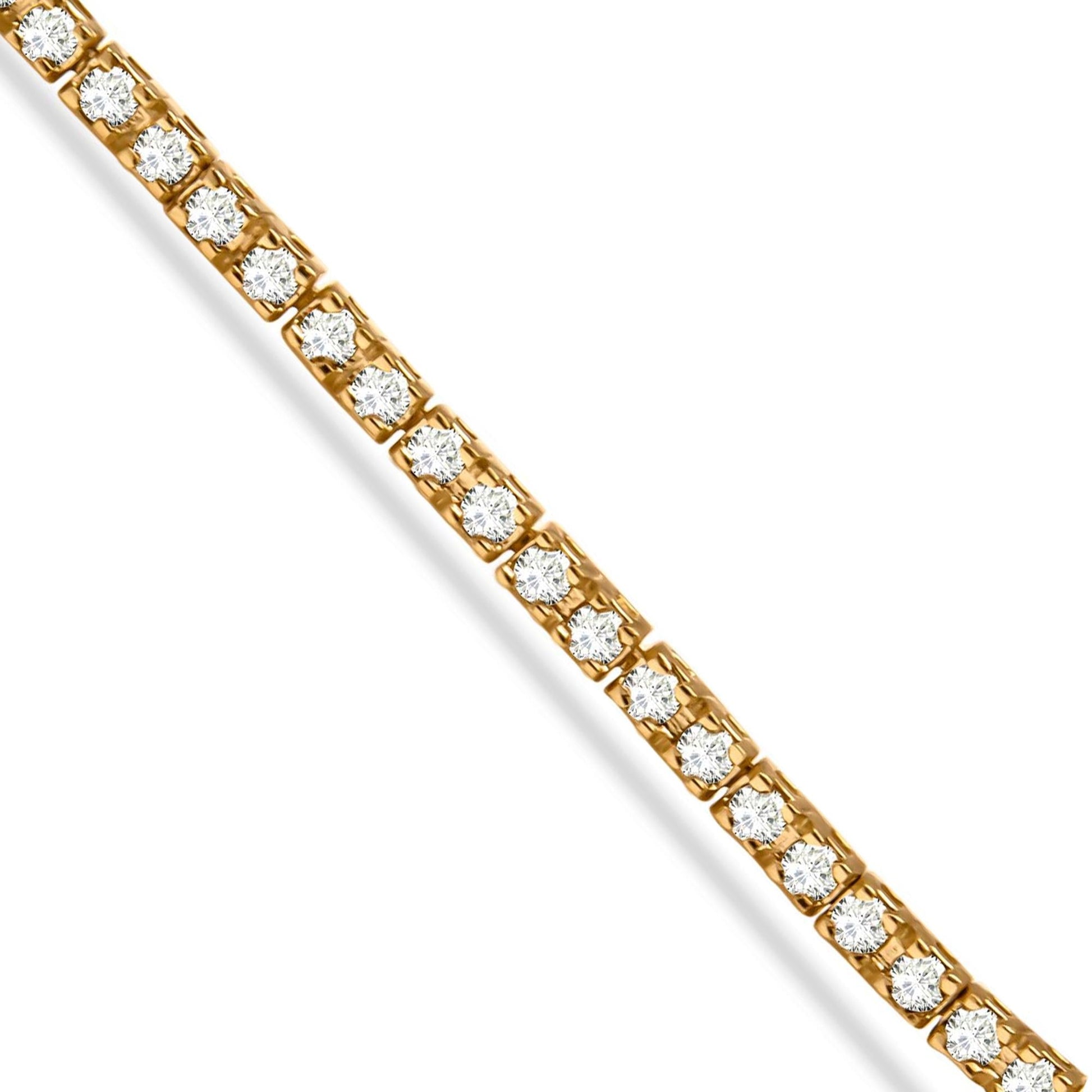 10K Yellow Gold Plated.925 Sterling Silver 2.0 Cttw Champagne Diamond Tennis