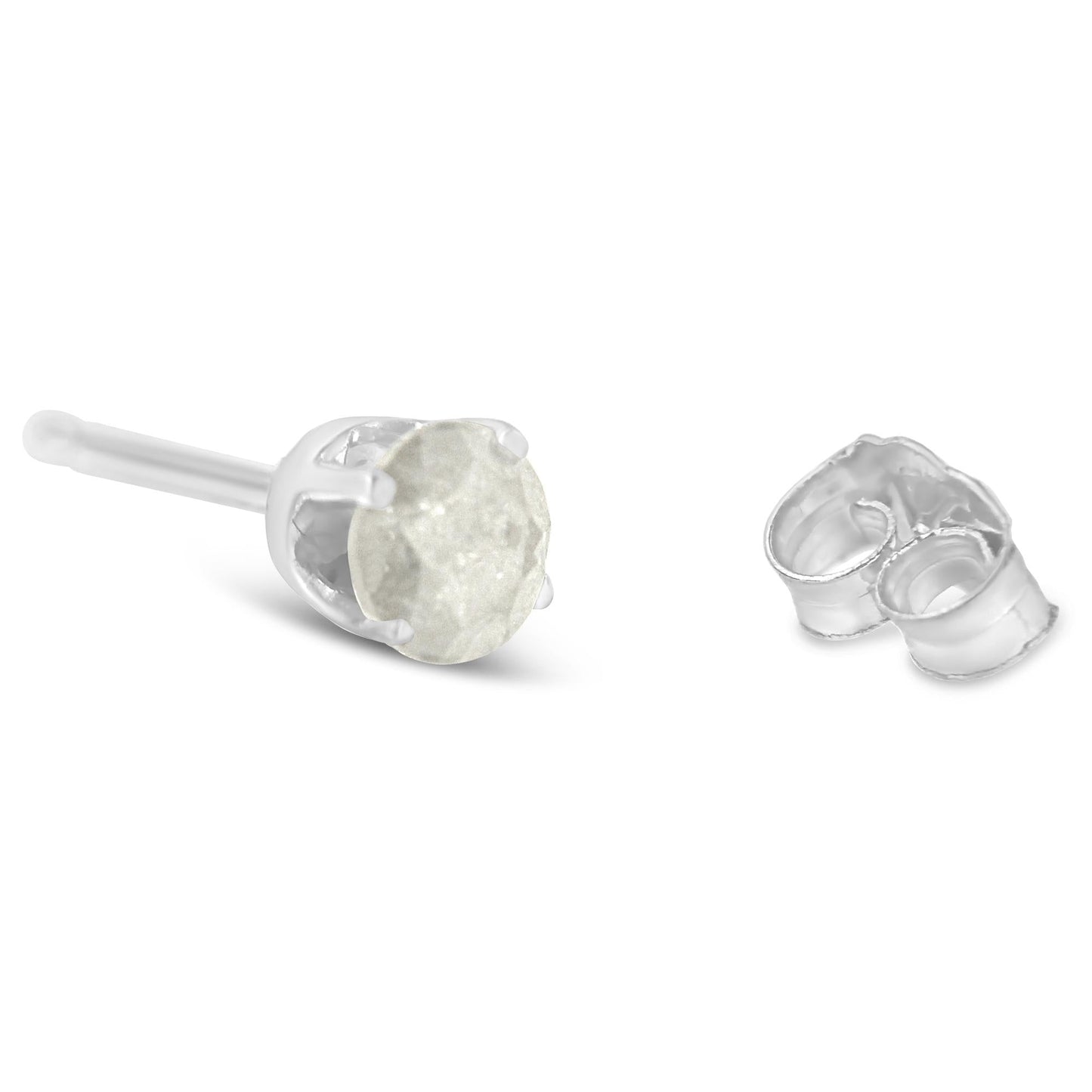 .925 Sterling Silver 4-Prong Round-cut ’Salt and Pepper’ Diamond Classic