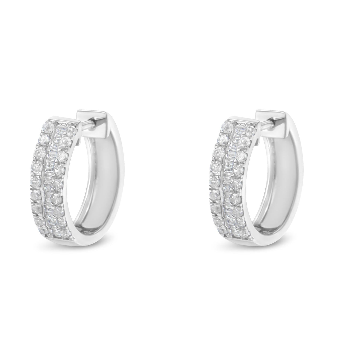 Sterling-Silver Diamond Hoop Earring (1/2 cttw I-J Color I2-I3 Clarity)