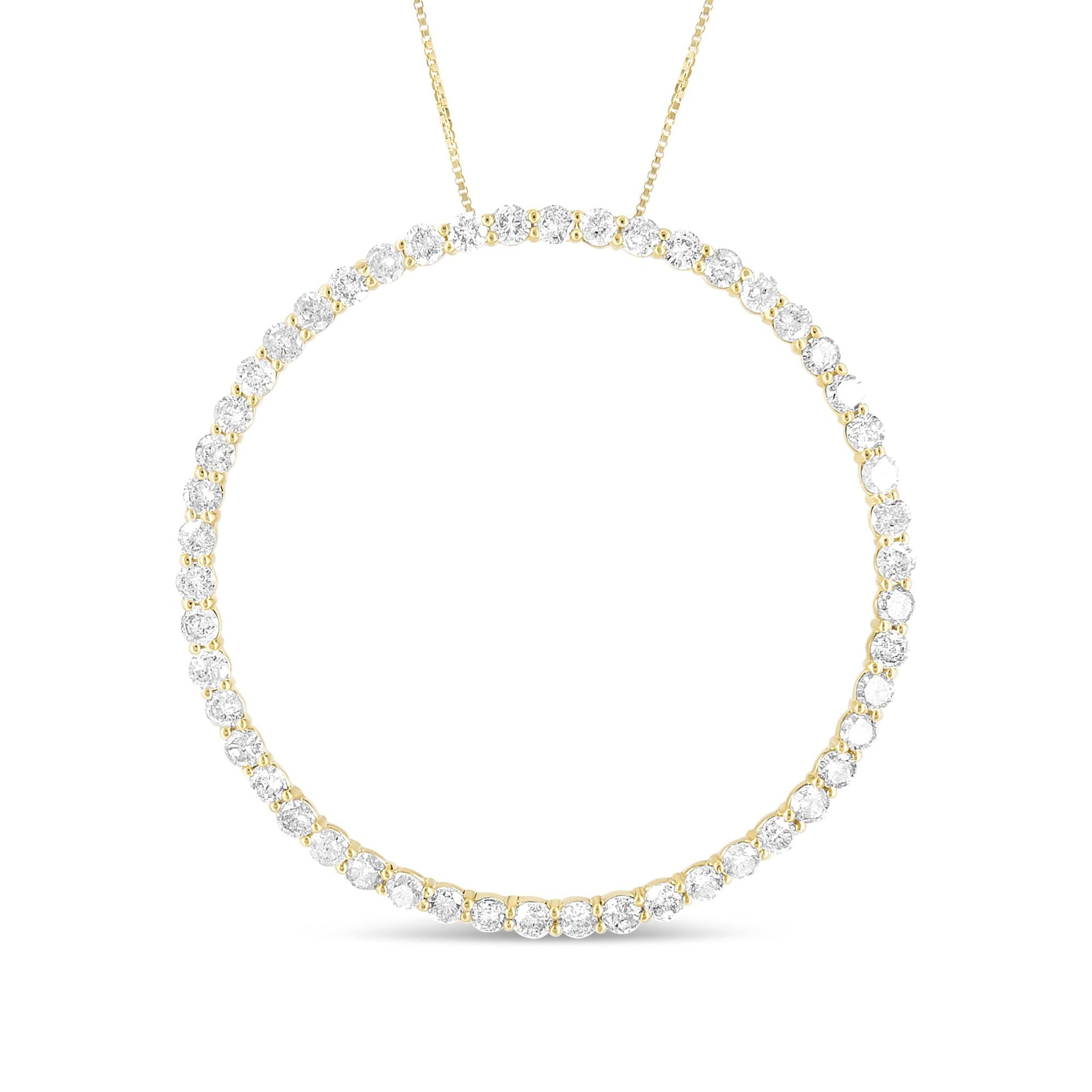 10K Yellow Gold Plated.925 Sterling Silver 4 Cttw Diamond Circle Hoop 18’’