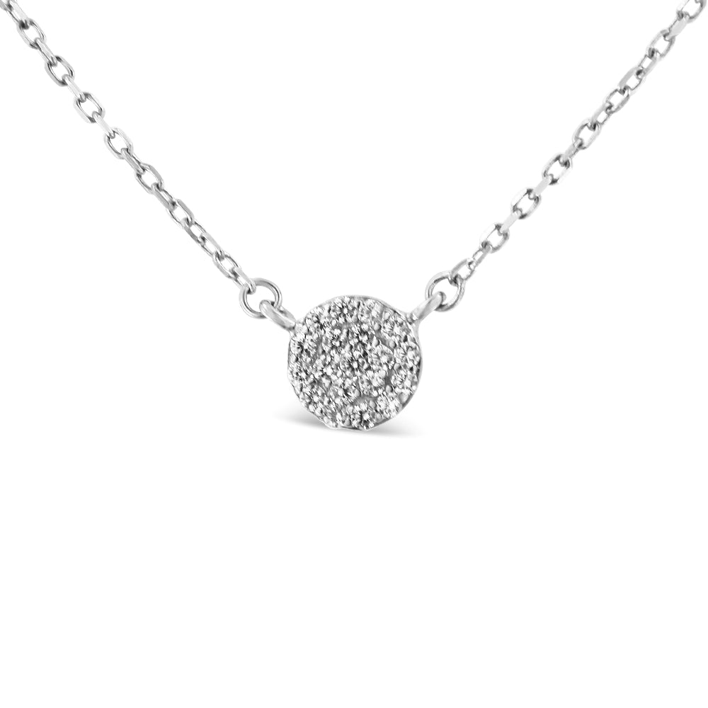 .925 Sterling Silver 1/2 Cttw Round Diamond Medallion Multi-Strand Tri Pendant