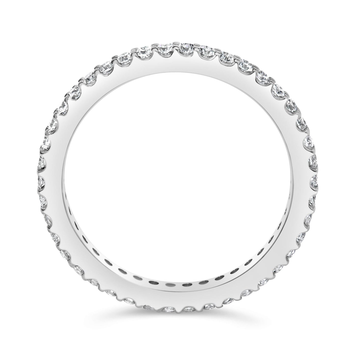 14K White Gold Shared Prong Set Round Diamond Eternity Band Ring (G-H Color, SI1-SI2 Clarity)