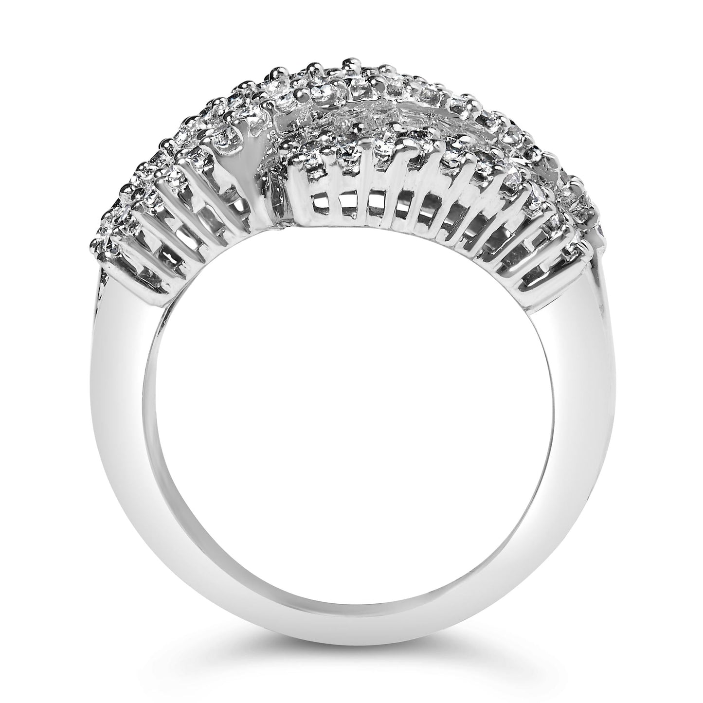 14K White Gold Diamond Cocktail Ring Band (1 3/4 Cttw H-I Color SI2-I1 Clarity)