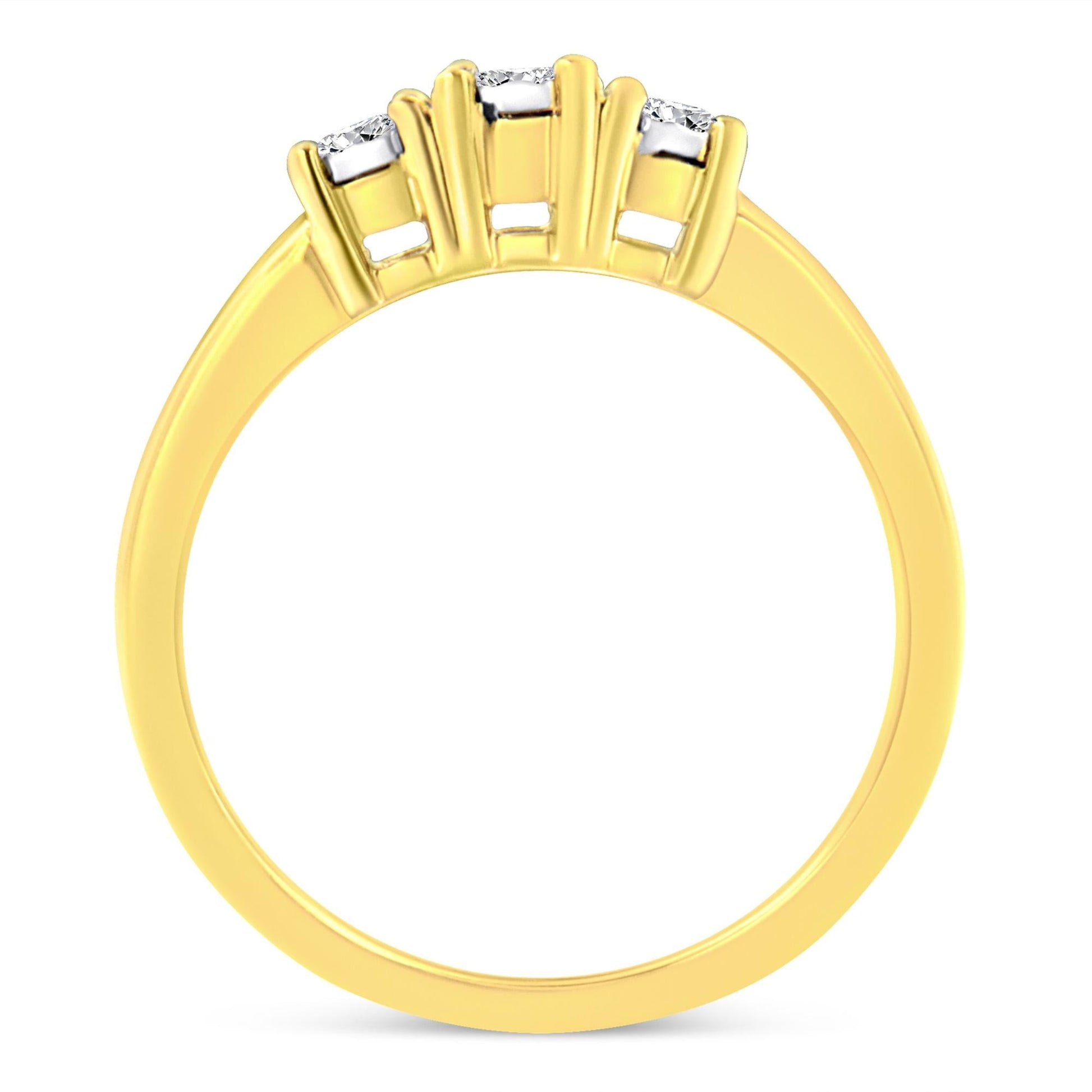 10K Yellow Gold 3.0 Cttw Diamond Eight-Row Bypass Crossover Statement Band Ring