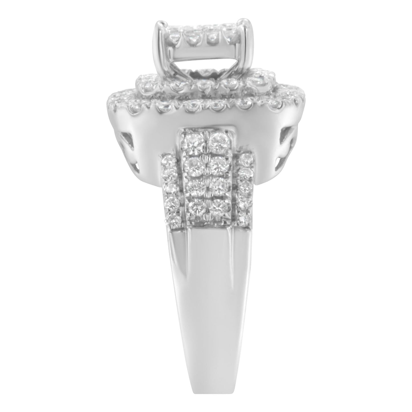 14KT White Gold Diamond Cocktail Ring (1 1/2 cttw H-I Color SI2-I1 Clarity)