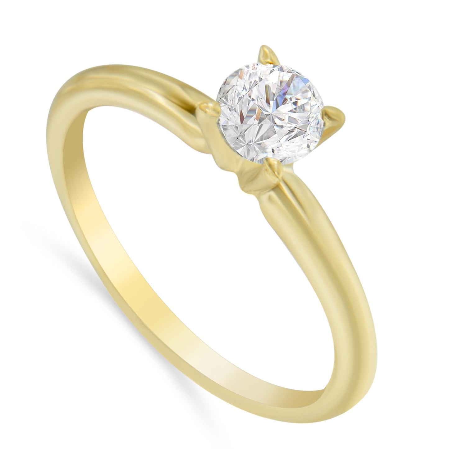 GIA Certified 14k Gold 1/2 Cttw Diamond Solitaire Engagement Ring (H Color SI1