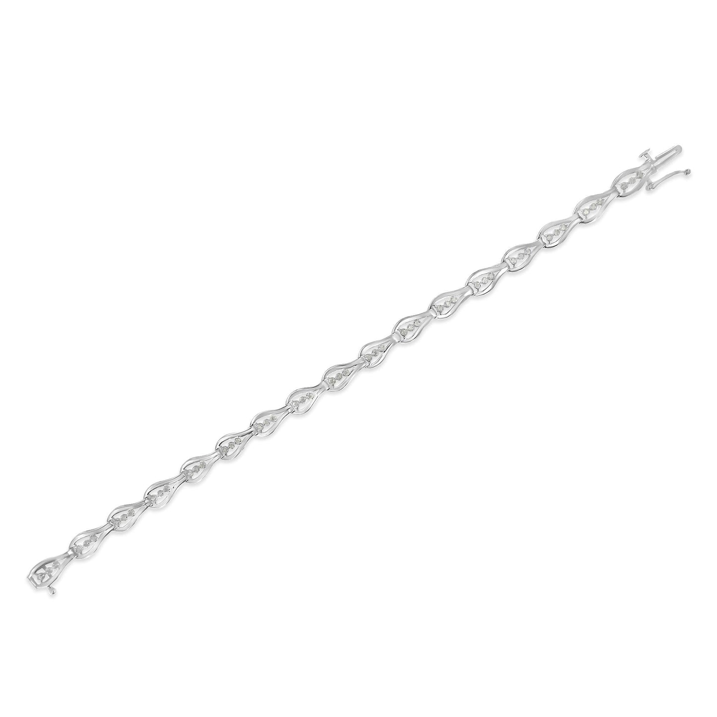 Sterling Silver Diamond Link Bracelet (0.5 cttw I-J Color I3 Clarity)