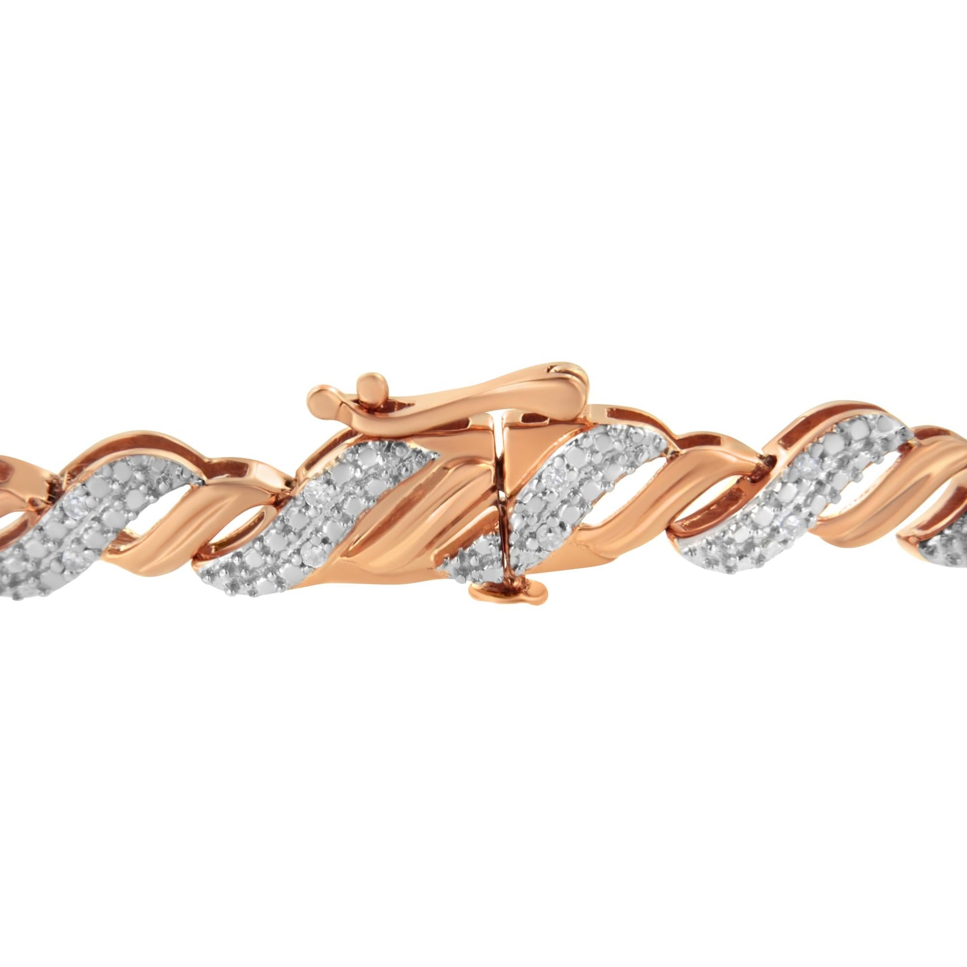 10K Rose Gold Plated.925 Sterling Silver 1/4 cttw Prong Set Round-Cut Diamond