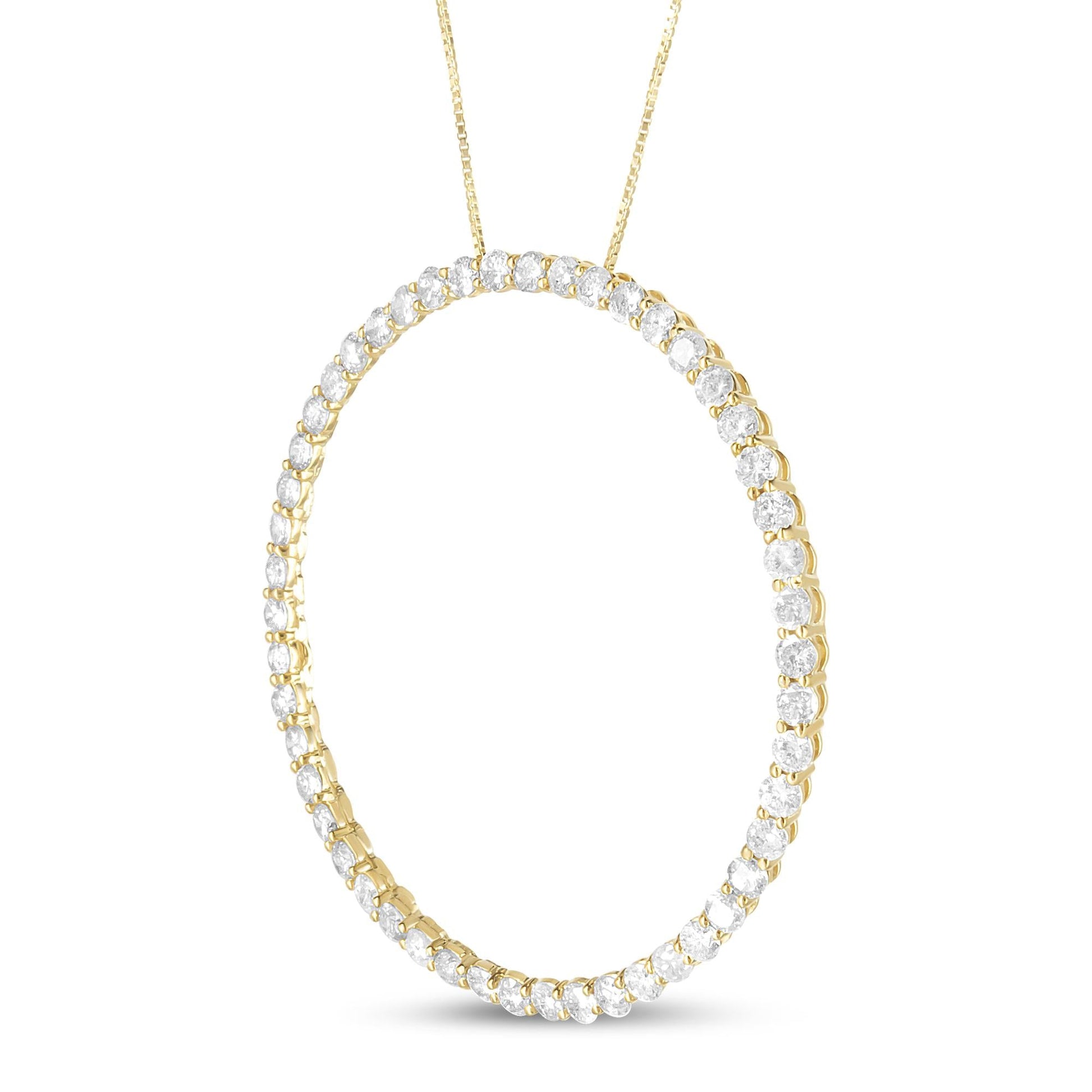 10K Yellow Gold Plated.925 Sterling Silver 4 Cttw Diamond Circle Hoop 18’’