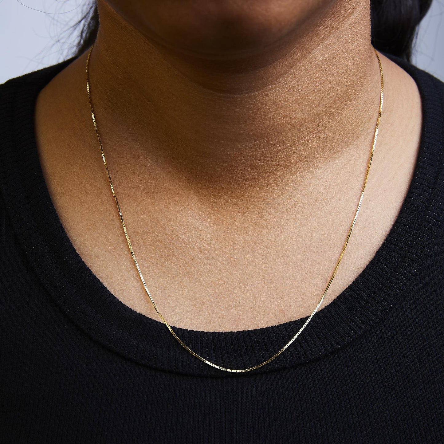 Unisex Solid 14K Gold 0.75mm Classic Box Chain Necklace - Chains/Chains/Chains