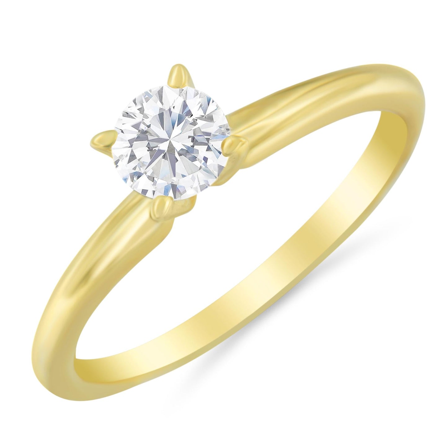 GIA Certified 14k Gold 1/2 Cttw Diamond Solitaire Engagement Ring (H Color SI1