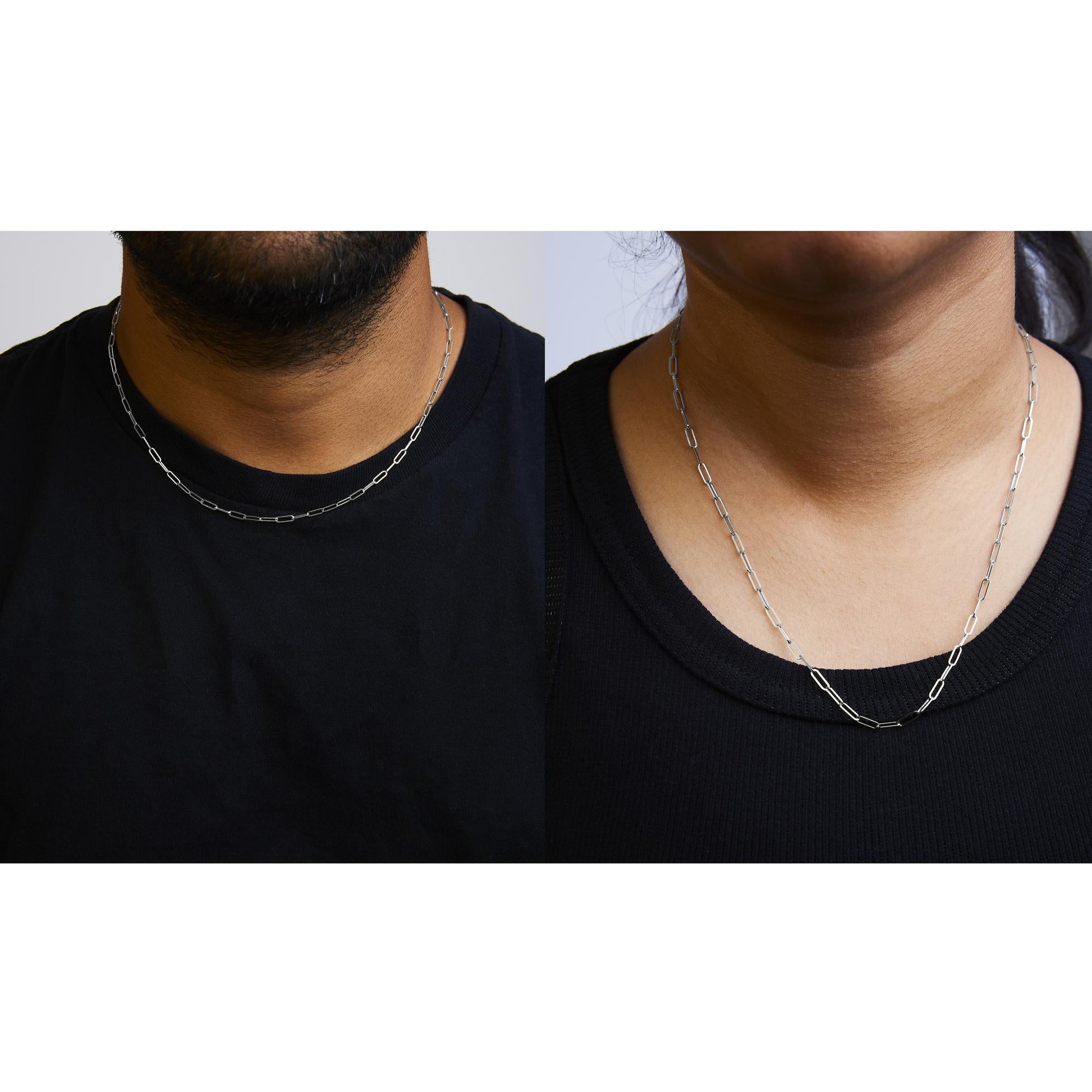 Unisex Solid 14K Gold 2.5mm Paperclip Chain Necklace - Chains/Chains/Chains