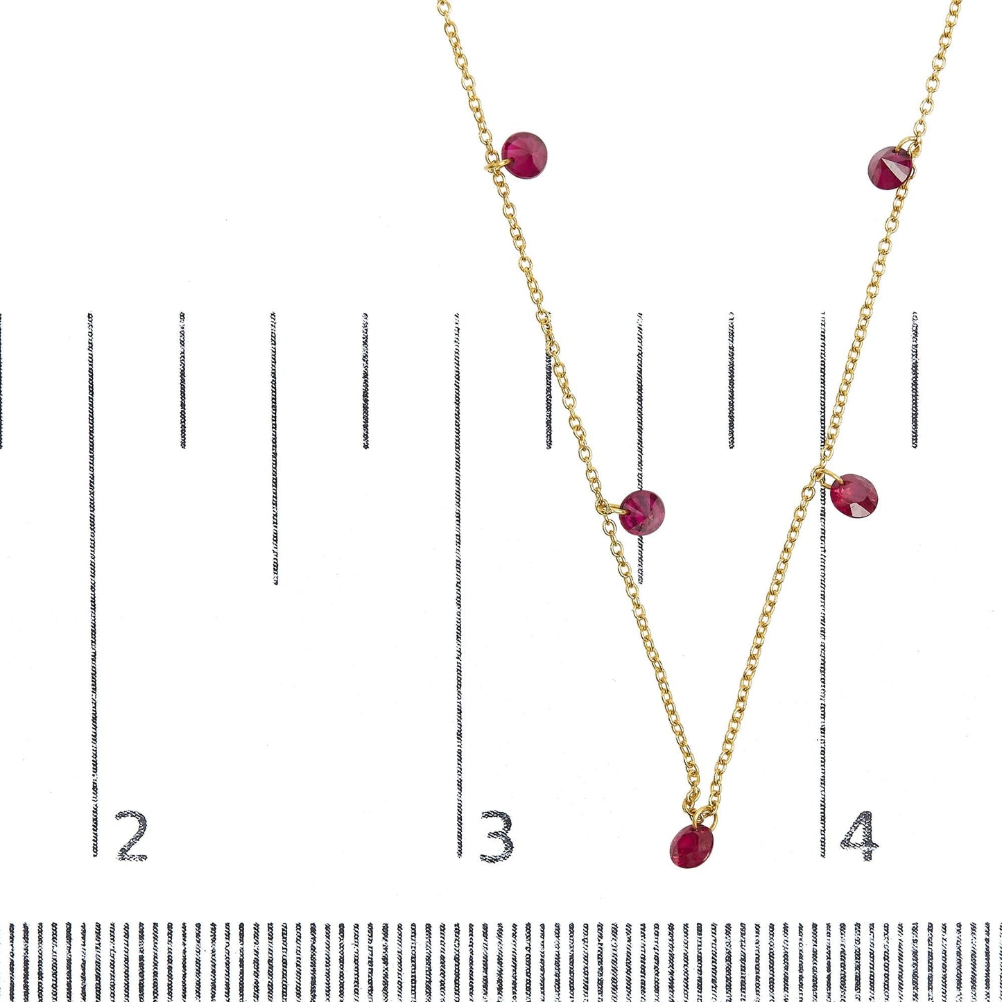 18K Yellow Gold Necklace 1 1/3 Cttw Dangling Red Ruby Drop 18’’ Chain