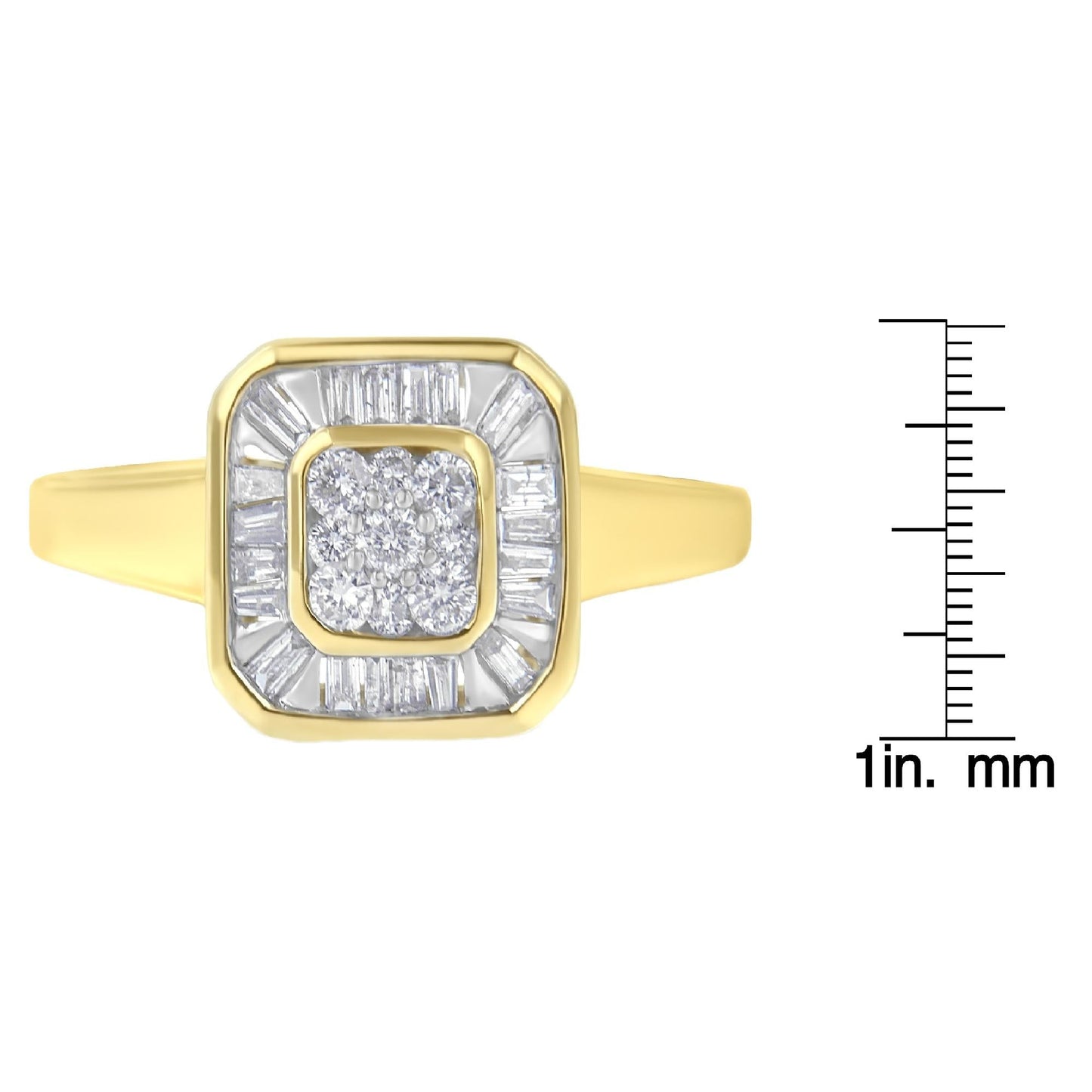 10K Yellow Gold Diamond Cocktail Ring (1/2 Cttw I-J Color SI2-I1 Clarity)