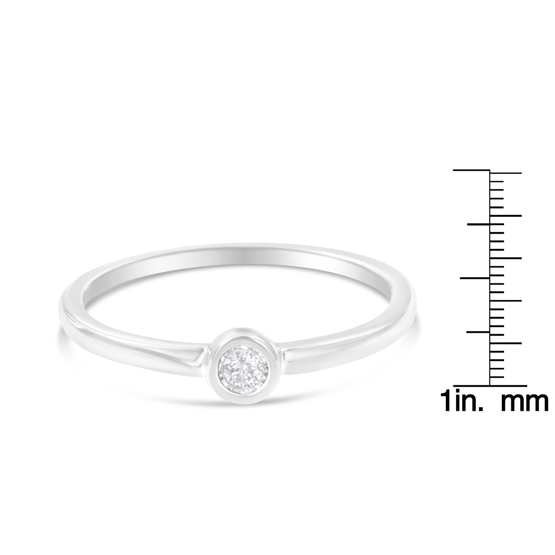 .925 Sterling Silver Miracle-Set Diamond Round Shaped Promise Ring (0.05 Cttw