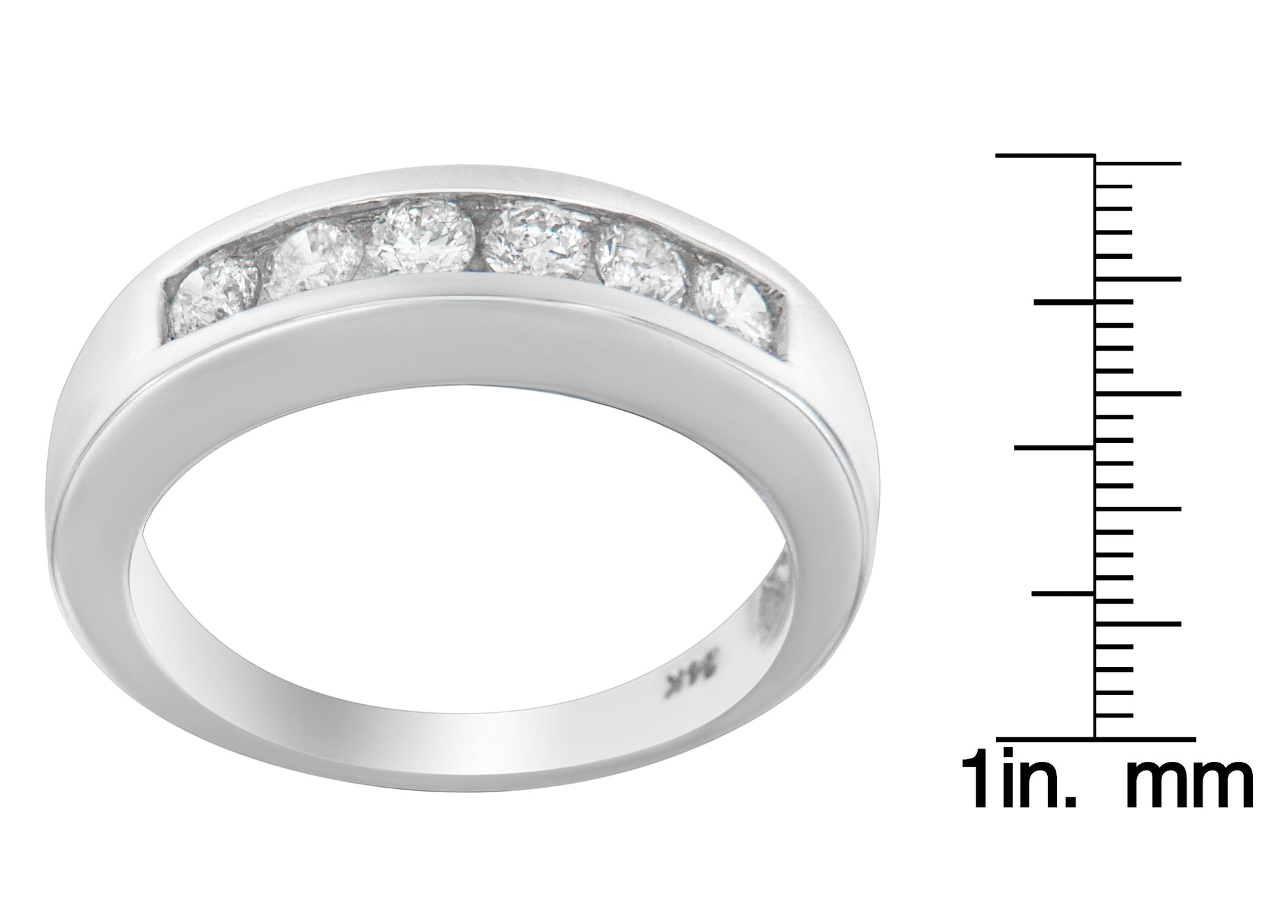 14K White Gold 3/4ct. TDW Diamond Channel Band Ring (H-I I1-I2)