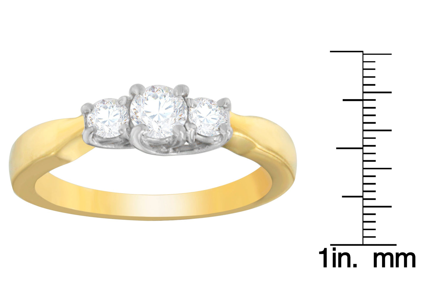 14K Two-Toned Gold 1/2 CTTW Round-cut Diamond Ring (G-H SI1-SI2)