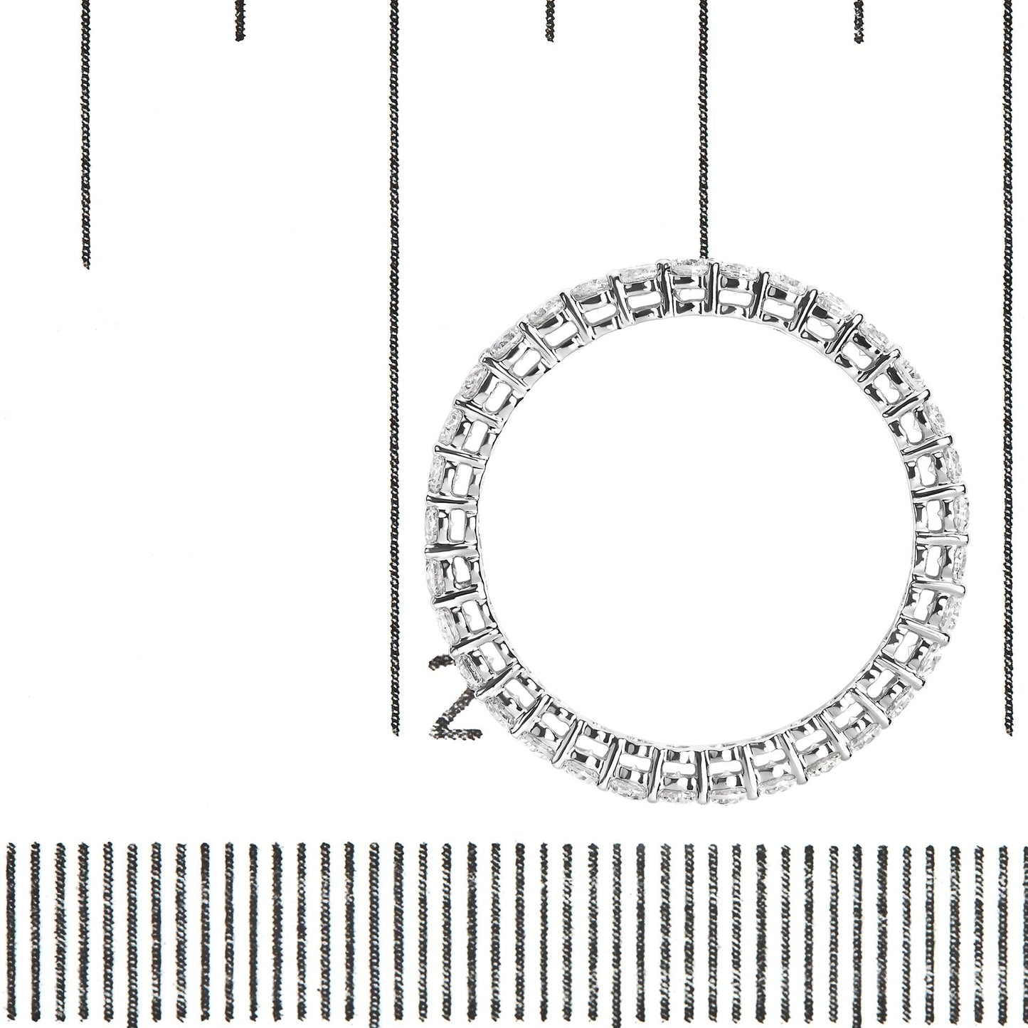 14K White Gold 1.00 Cttw Lab-Grown Diamond Shared Prong Set Eternity Band Ring