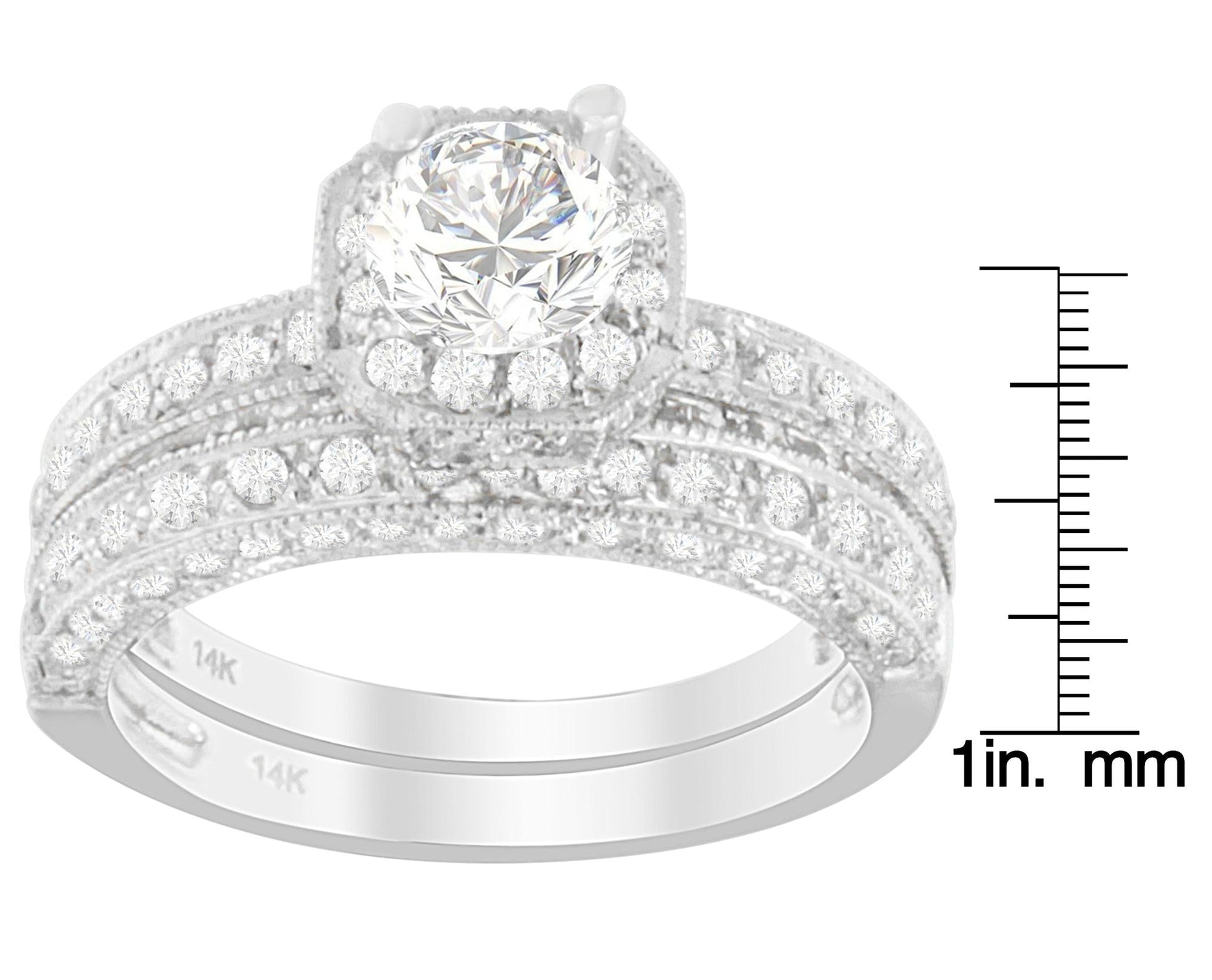 14K White Gold 1 ct. TDW Round Cut Diamond Ring (G-H I1-I2)