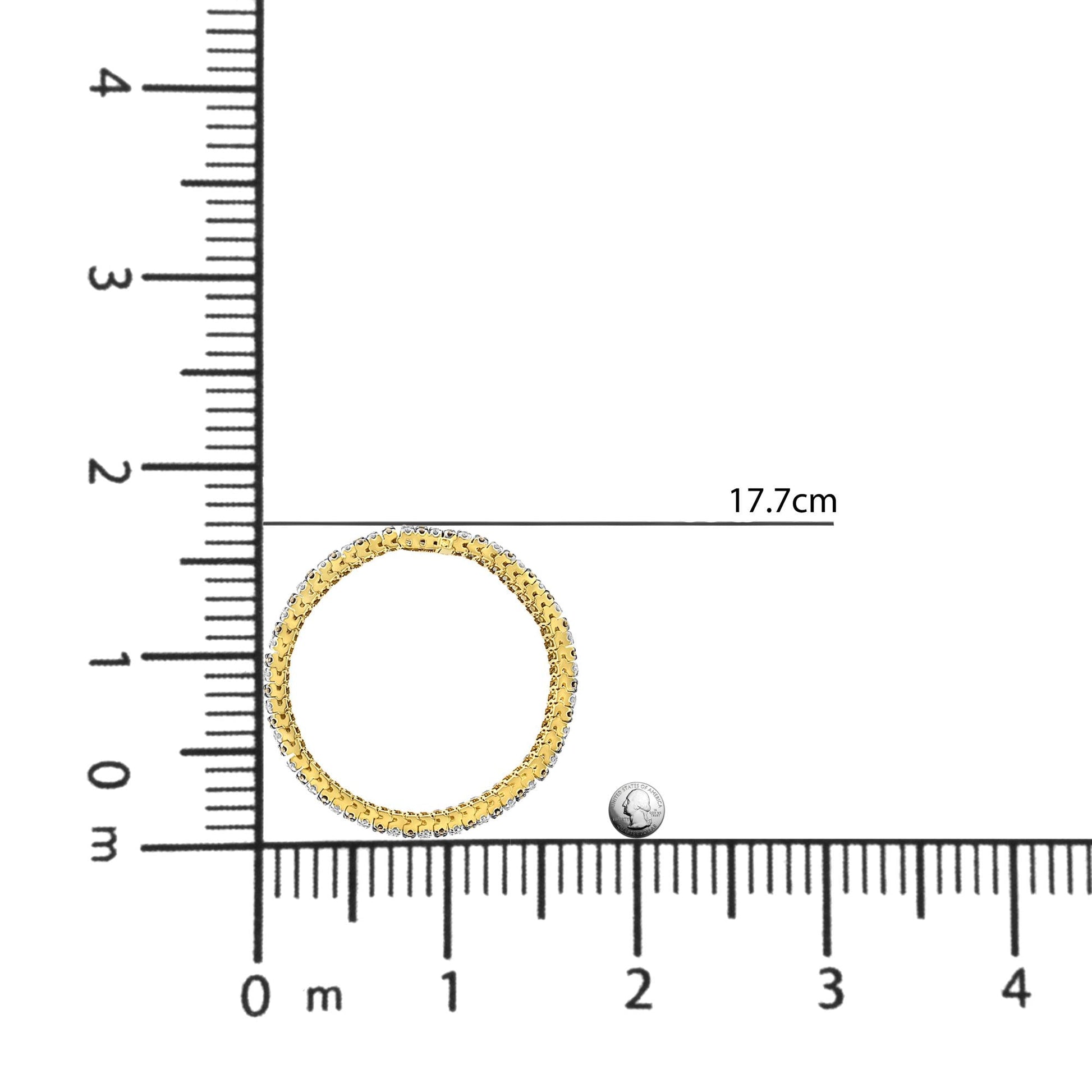 10K Yellow Gold 10 CTW 1/3 Cttw Alternating Coco Color and White Diamond 5 Row