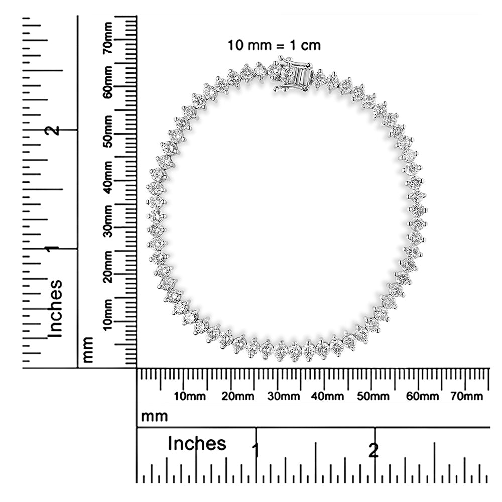 14K White Gold 5 1/2 Cttw Round Diamond 2-Prong Tennis Bracelet (H-I Color