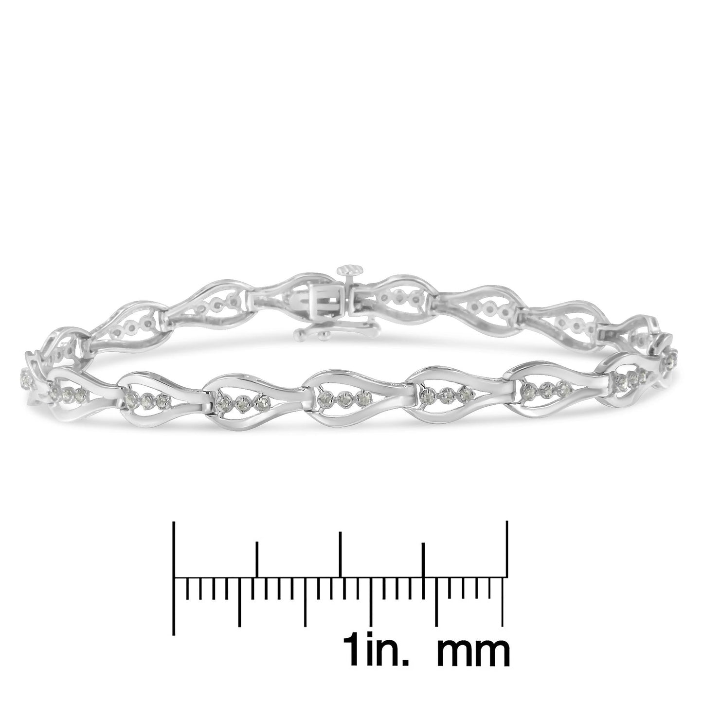 Sterling Silver Diamond Link Bracelet (0.5 cttw I-J Color I3 Clarity)