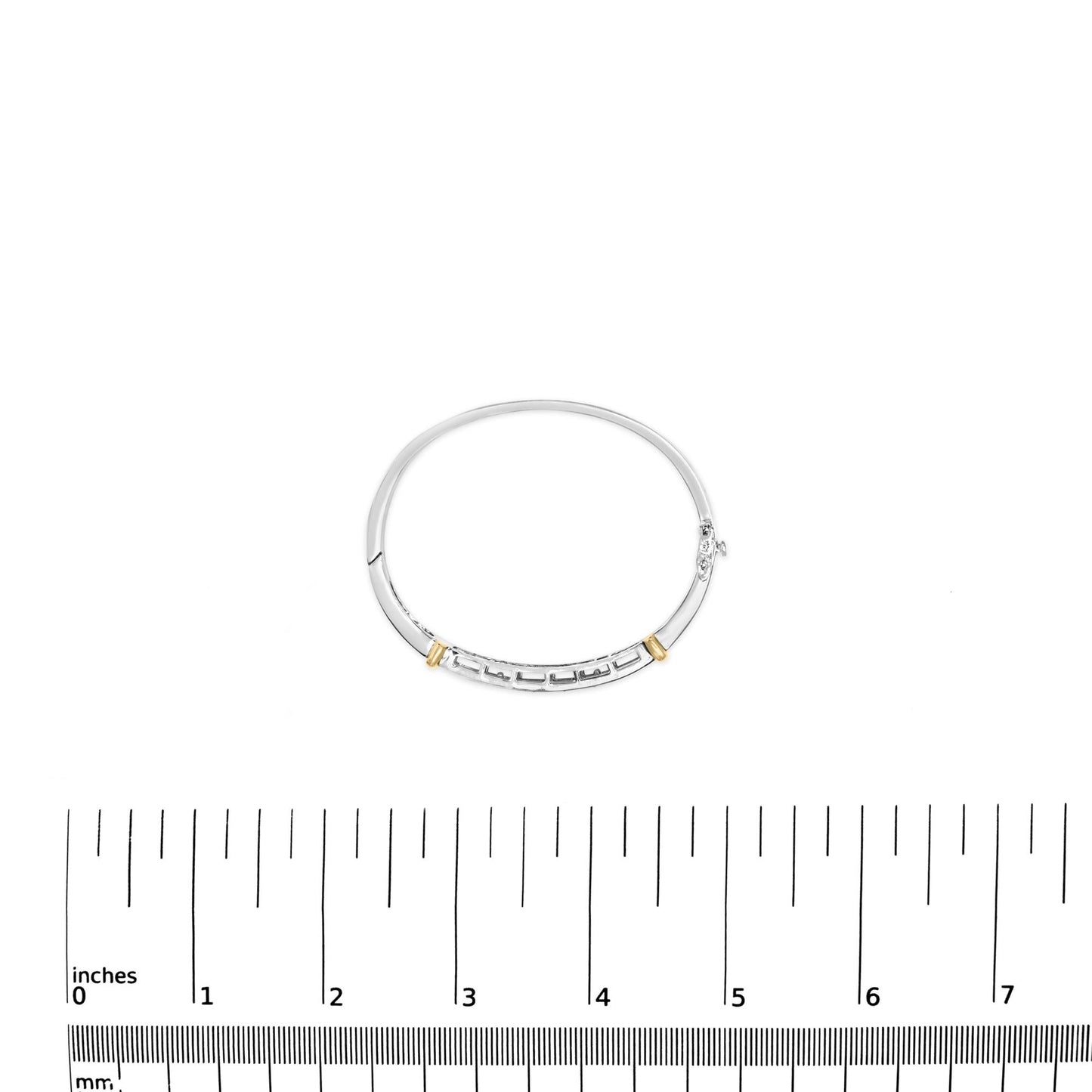 14K Two-Toned Gold Princess Cut Diamond Fashion Bangle (1 cttw H-I Color