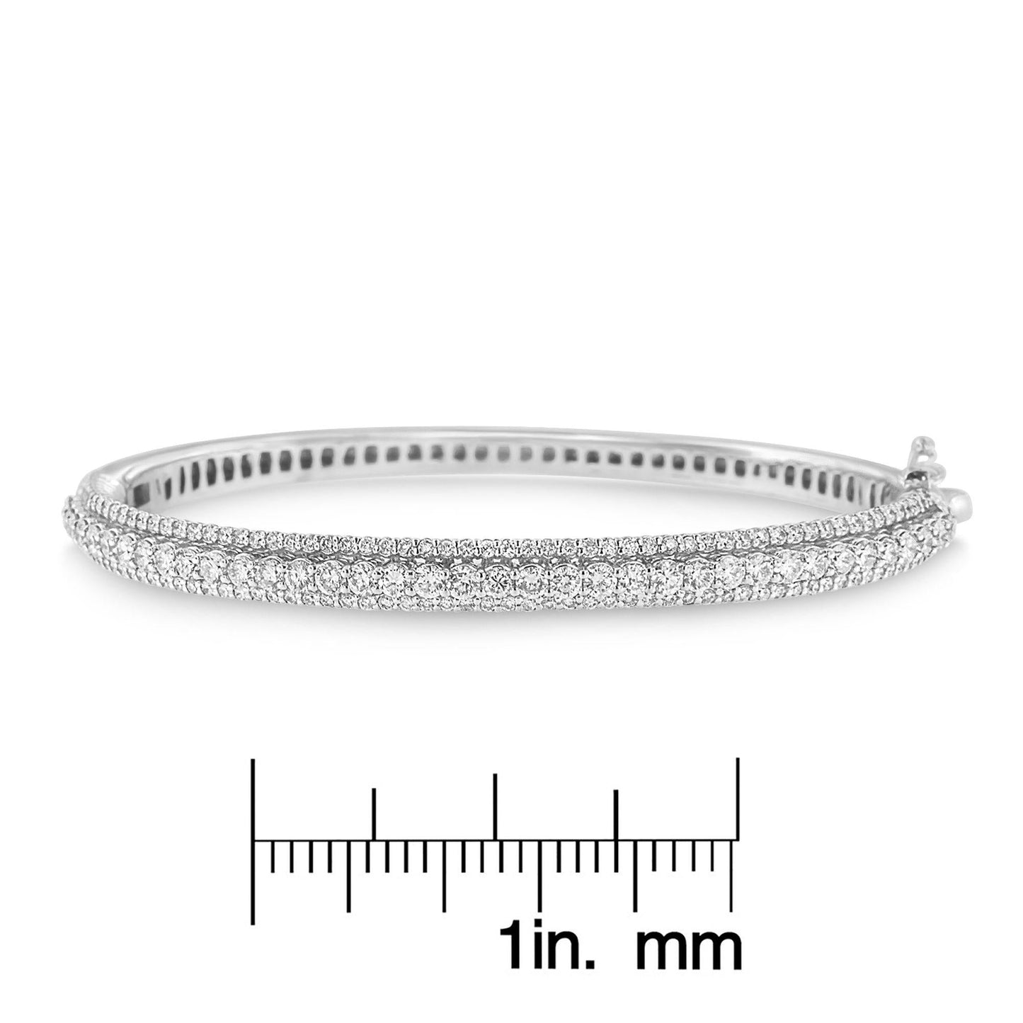 14K White Gold Round-Cut Diamond Bangle (3 cttw H-I Color SI1-SI2 Clarity)