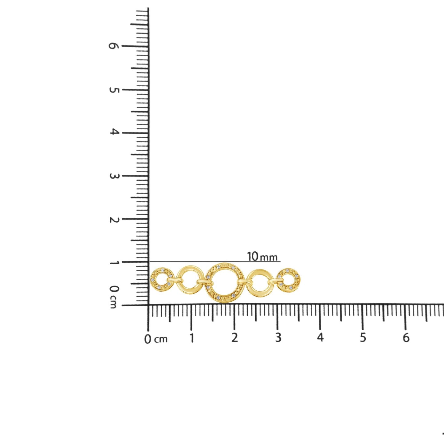 10K Yellow Gold over.925 Sterling Silver Diamond Accented Graduated Infinity