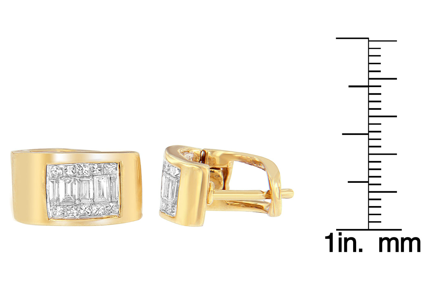 14K Yellow Gold 1/2 cttw Diamond Huggy Earrings (H-I VS2-SI1)