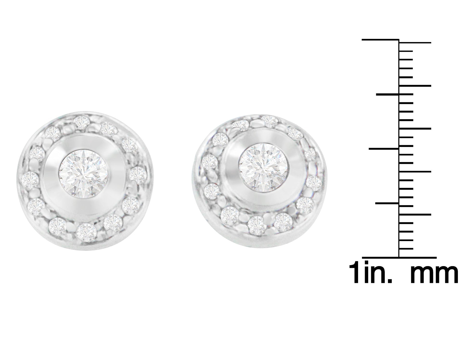 14K White Gold 1/3 cttw Round Cut Diamond Earrings (H-I SI2-I1)