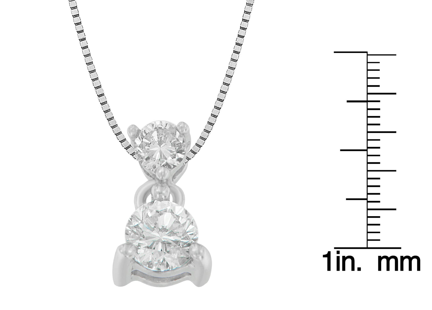 14K White Gold 1/2 cttw Round Cut Diamond Pendant Necklace (I-J I1-I2)