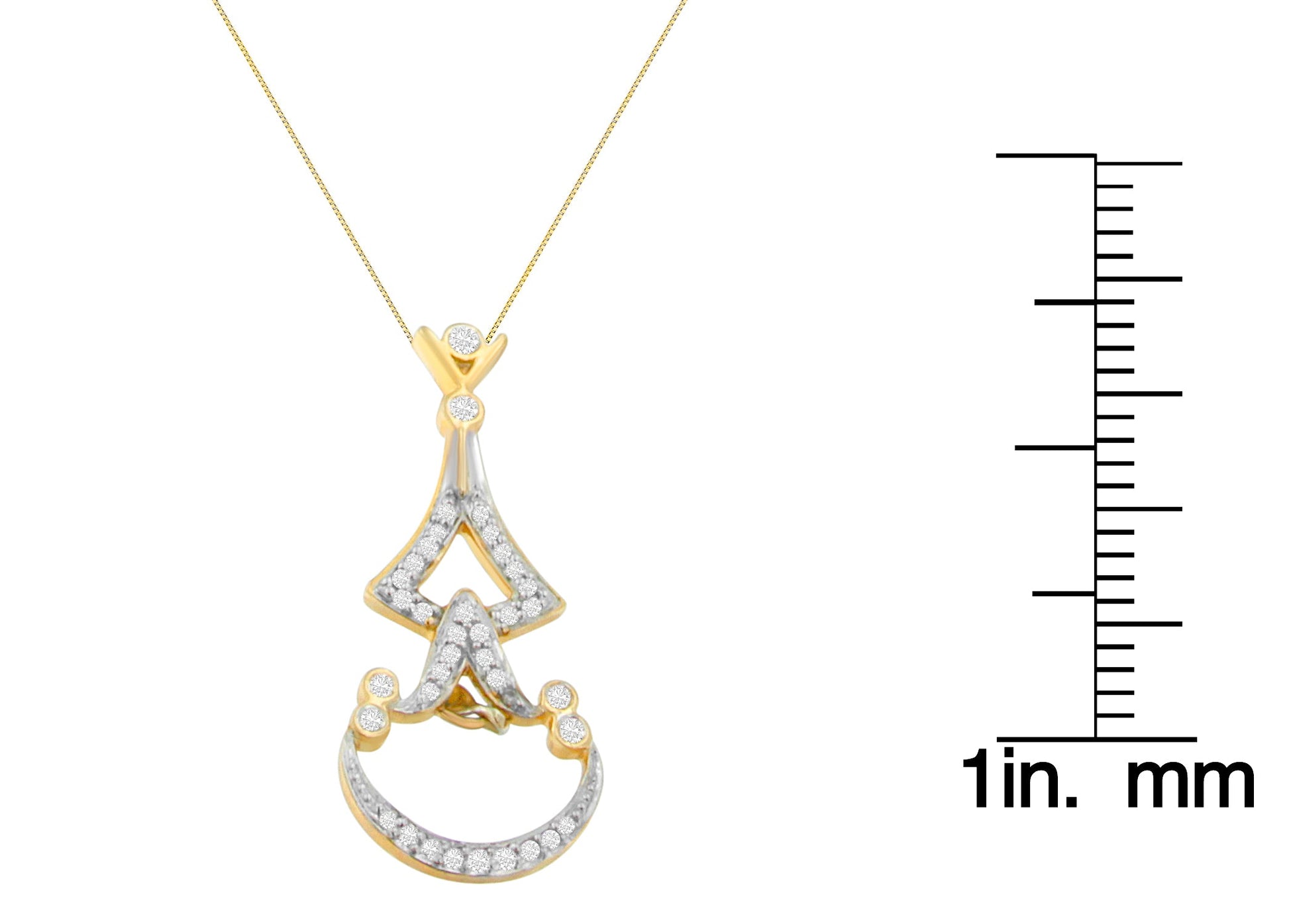 14K Yellow Gold 1/3 cttw Round Diamond Pendant Necklace (H-I SI2-I1)