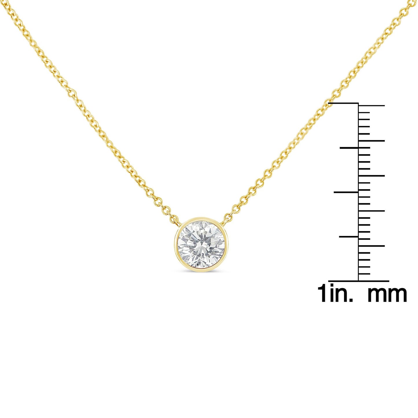 10K Yellow Gold 3/10 Carat Round Brilliant-Cut Diamond Modern Bezel-Set