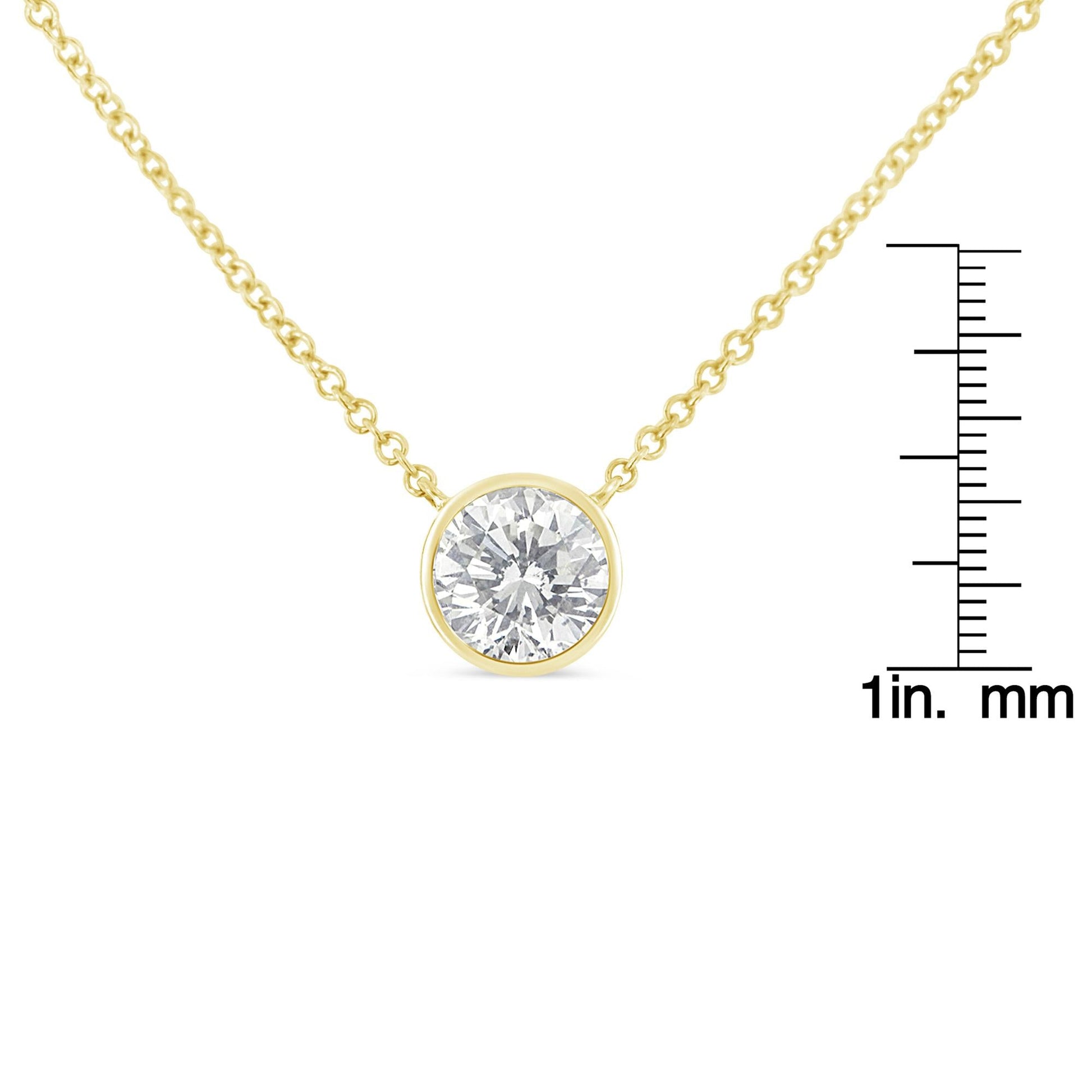 10K Yellow Gold 1/2 Carat Round Brilliant-Cut Diamond Modern Bezel-Set