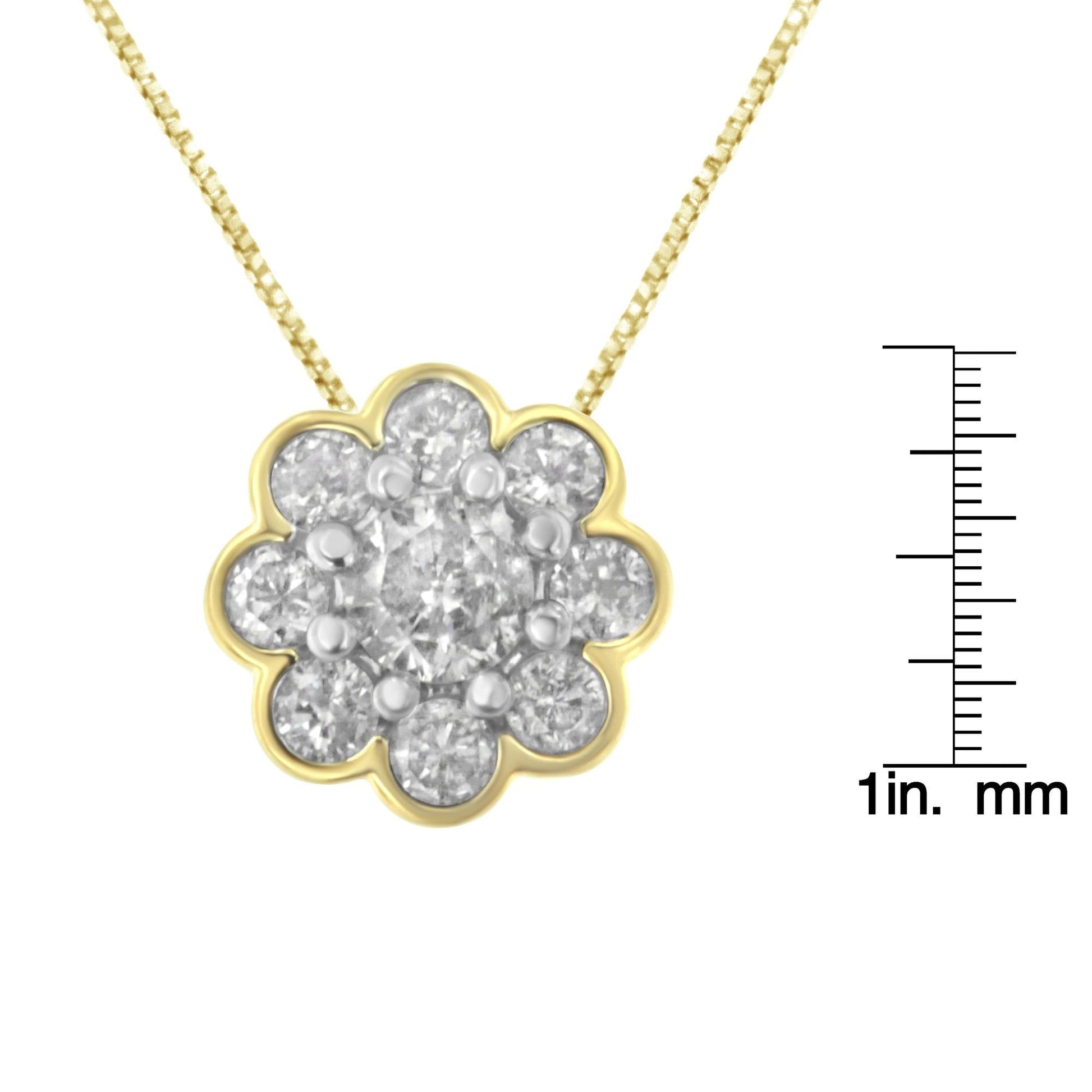 2 Micron 10K Yellow Gold plated.925 Sterling Silver 1/4 cttw Diamond Cluster