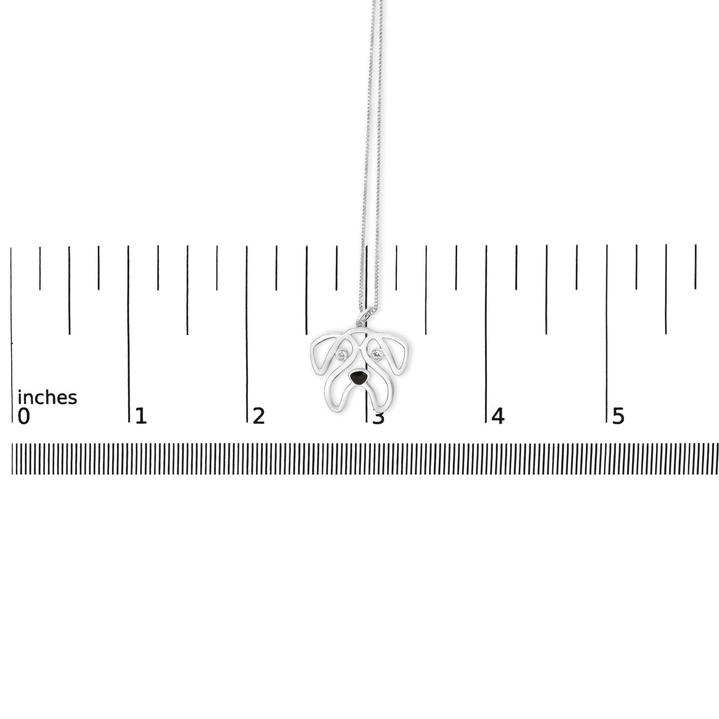 .925 Sterling Silver Diamond Accent Pug Dog Pendant Necklace (I-J Color, I2-I3 Clarity) - 18" Inches