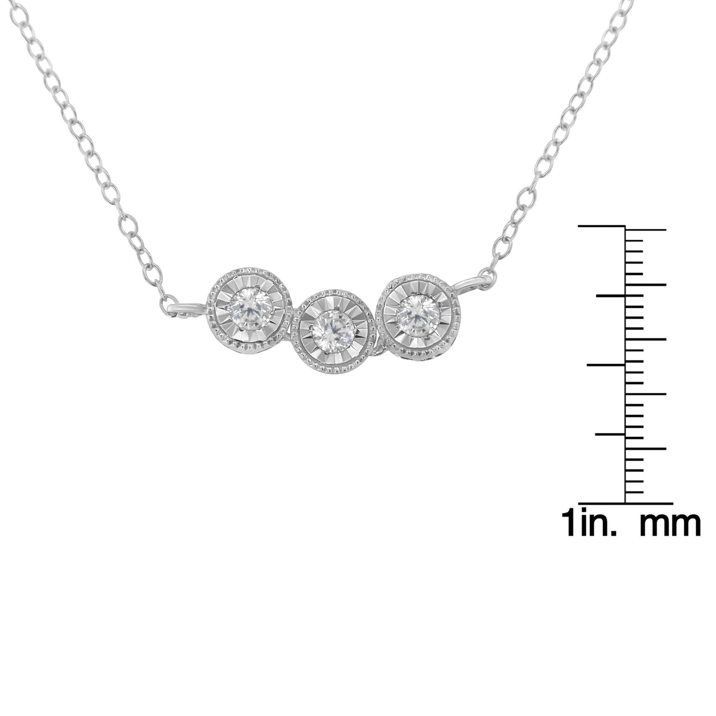 Sterling Silver Round Diamond Pendant Necklace (1/4 cttw H-I Color I2-I3