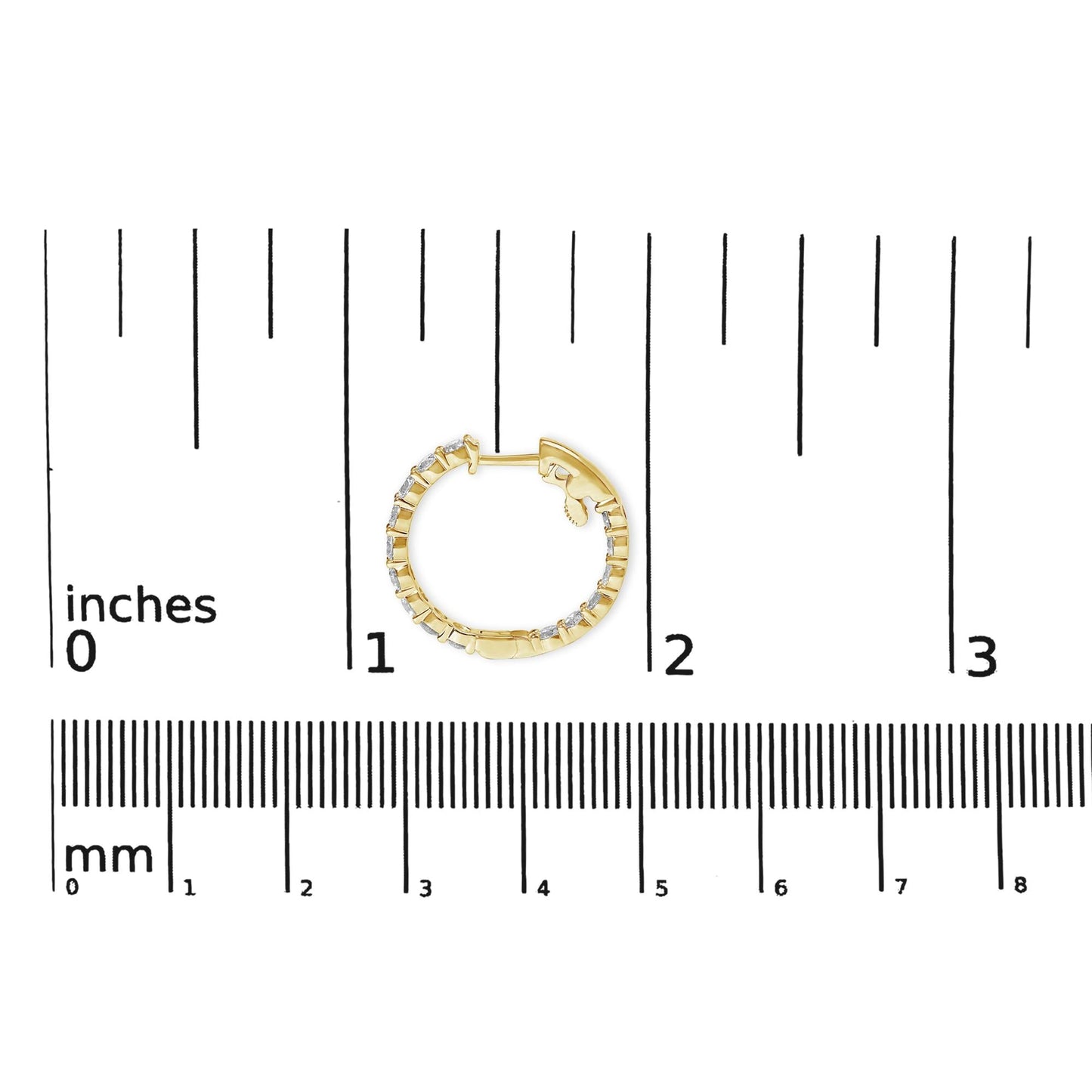 14K Gold Shared Prong Set Diamond Inside Out Hoop Earrings (G-H Color SI2-I1