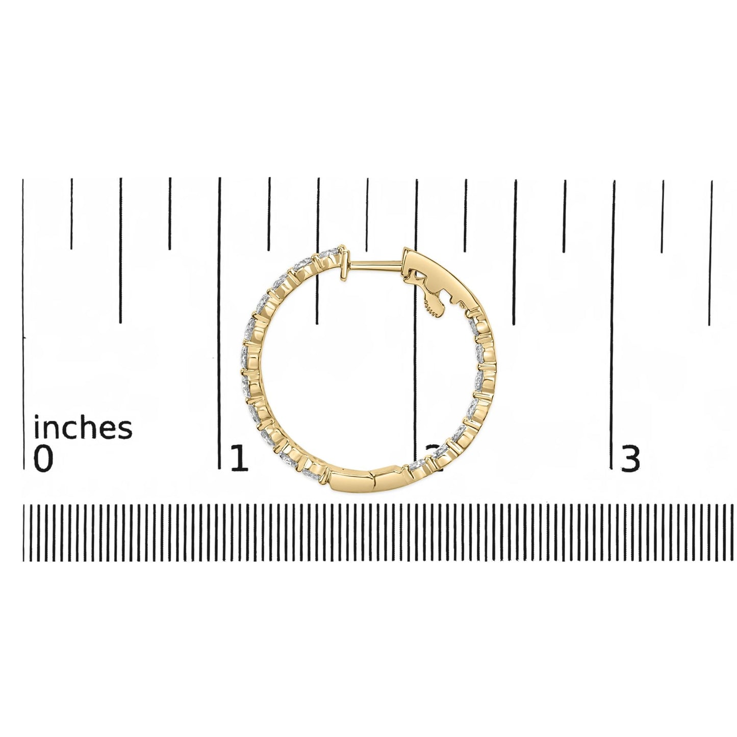 14K Gold Shared Prong Set Diamond Inside Out Hoop Earrings (G-H Color SI2-I1